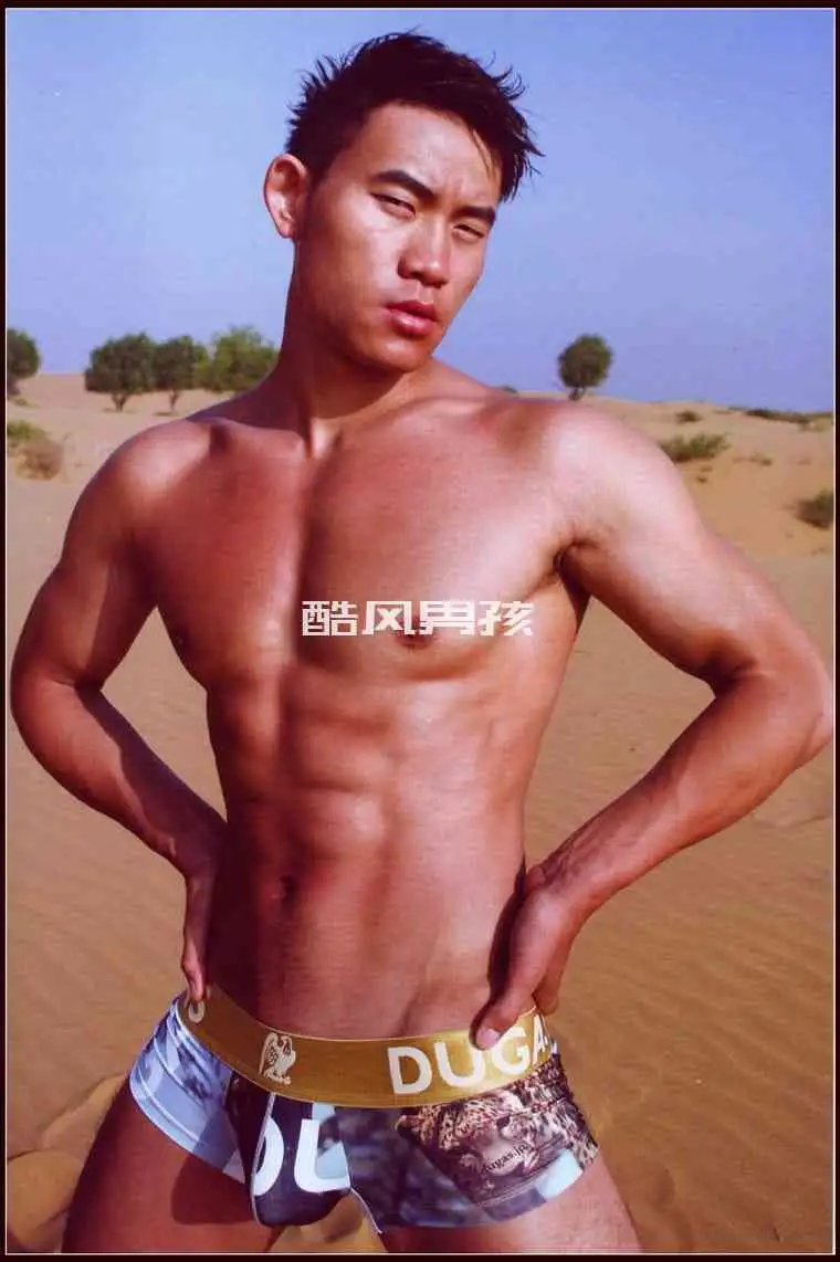 戈壁胡杨，男模写真